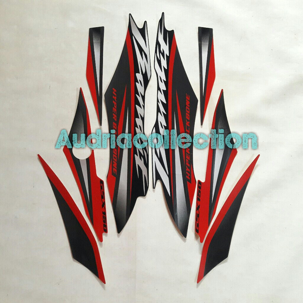 Stiker Striping motor suzuki gsx 150 bandit 2021 hitam-merah-biru