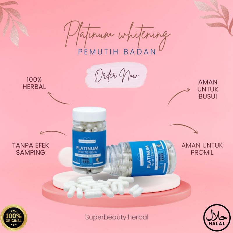 PEMUTIH BADAN COLLAGEN WAJAH KAPSUL PLATINUM WHITENING ORIGINAL HERBAL AMPUH KAPSUL BIRU