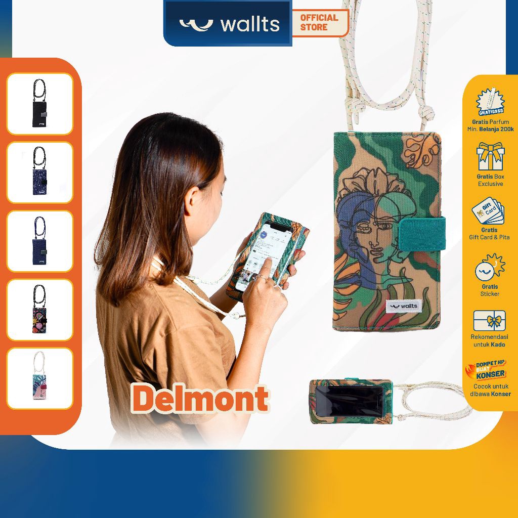 ✨SHOPEE MALL✨ Wallts Delmont - Tas Dompet HP Handphone Selempang Wanita Phone Wallet ?