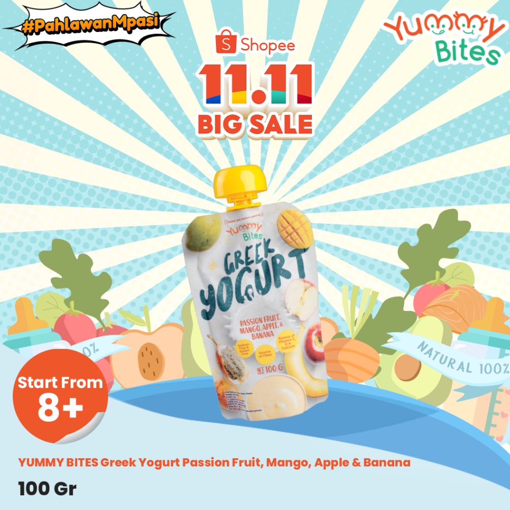 

[✻B26$] Yummy Bites Greek Yogurt Passion Fruit Mango, & Banana 100g [138]