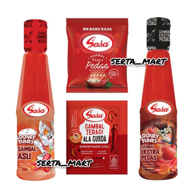 

Sasa Sambal Asli / Extra Pedas Botol 135ml - Sasa Sambal Terasi 10's x 18gr