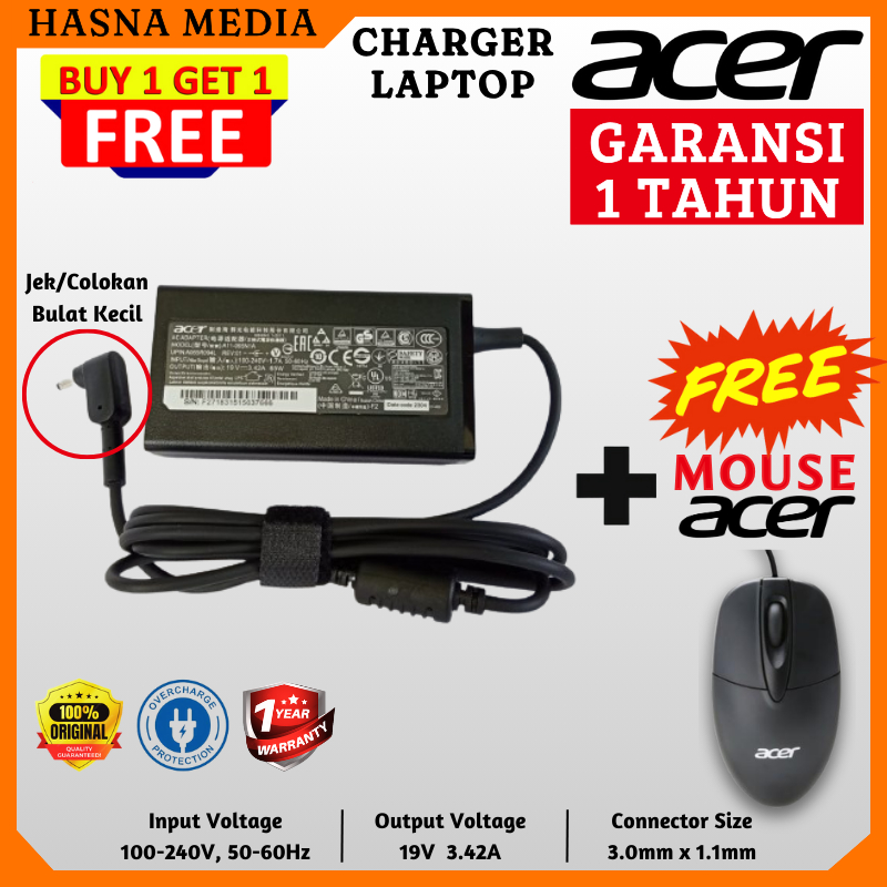 ORI Adaptor Charger Casan Laptop Acer Apire 3 A314 Aspire 5 A514 A515 (Jek Kecil Embos) Swift 3 A314