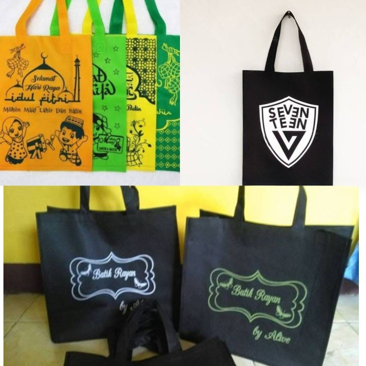 

Custom goodie bag tas kain spunbond 25x35x10 cm | tas kantong belanja,tas souvenir,tas ultah