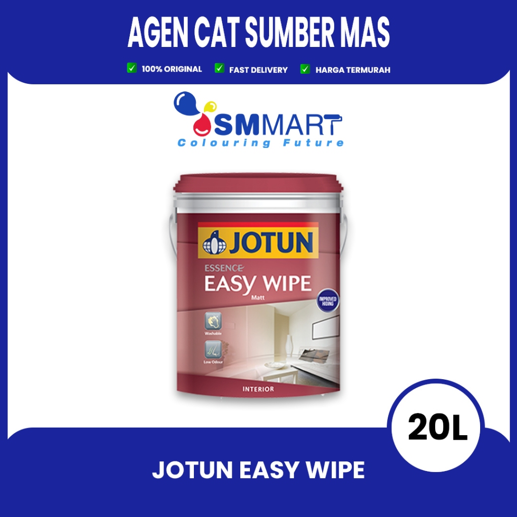 CAT TEMBOK INTERIOR ANTI NODA JOTUN EASY WIPE  WARNA PUTIH 25 KG