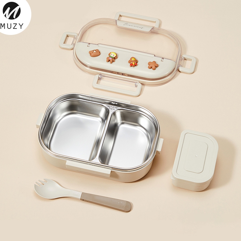Muzy Lunch Box Set Kotak Makan Kotak Nasi Bekal Anak Kotak Bekal Kantor Kotak Bekal Sekolah Free