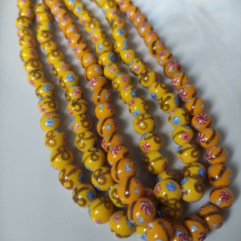 manik bulat emas 8mm /manik keramik bulat/mote keramik bulat emas 8mm