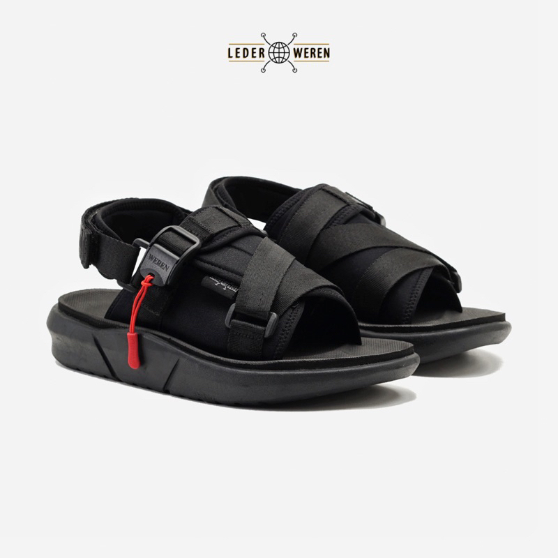 	 Lederweren - Leder Coper Black - Sandal Gunung Travelling Pria	