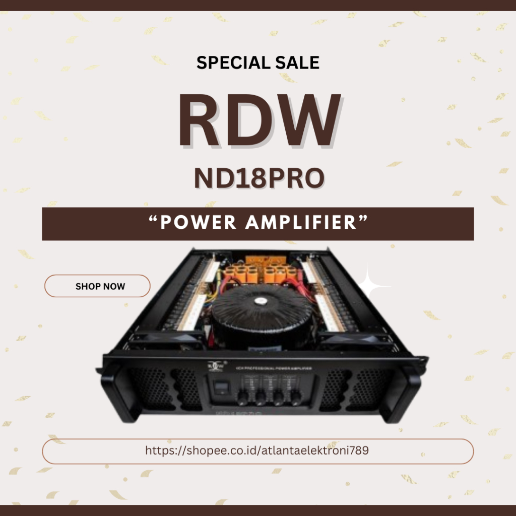 POWER AMPLIFIER RDW ND18PRO / ND18 PRO / ND 18PRO 4 CHANNEL 1800 WATT GARANSI RESMI