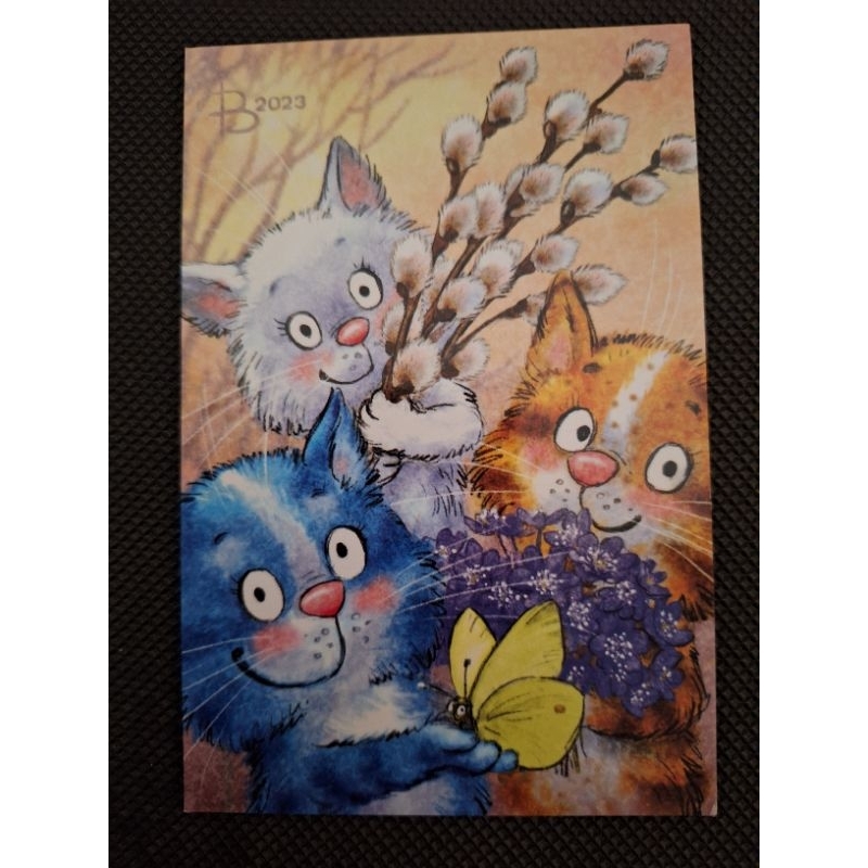 

kartu pos kucing bluecat/bluecat postcard