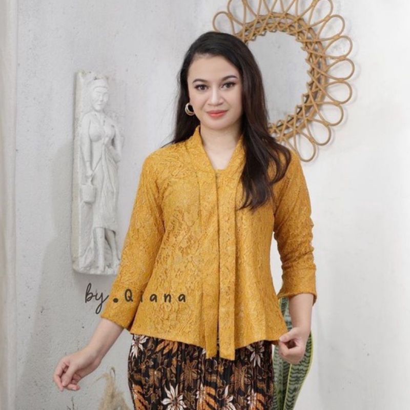 Atasan Baju Kebaya Kutu Baru Modern Jumbo XXXL 3L 4L Ld 130 Baju Wisuda Pesta Kondangan Floy Brokat 