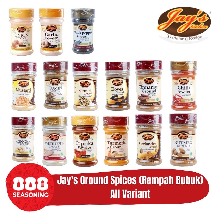 

Jay's Kitchen Ground Spices All Variant / Bumbu Masak Rempah Jays Kitchen Lengkap