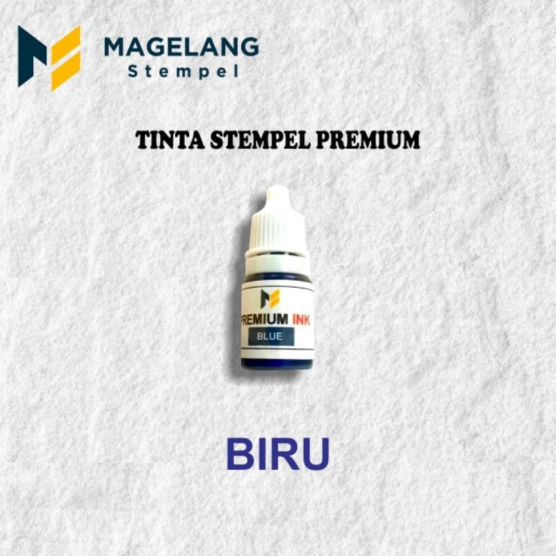 Tinta stempel biru premium