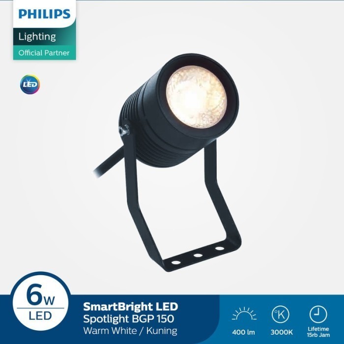 PHILIPS Lampu Taman Sorot Outdoor BGP150 BGP 150 6W 6 Watt 3000K - LAMPU TAMAN TUSUK