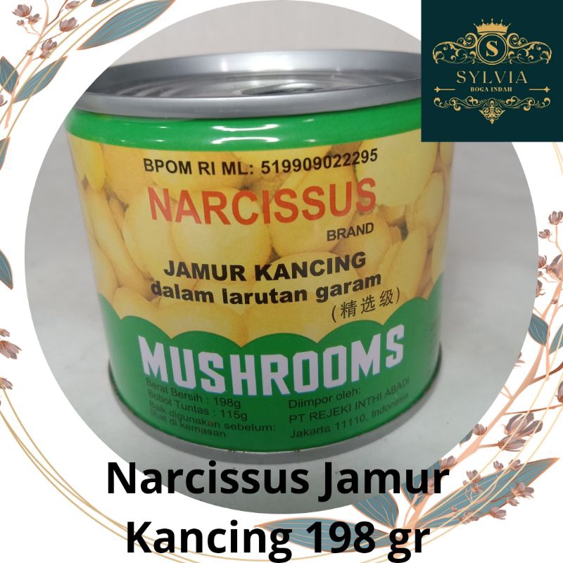 

Narcissus Jamur Utuh Kaleng Dalam Larutan Garam 198 gr