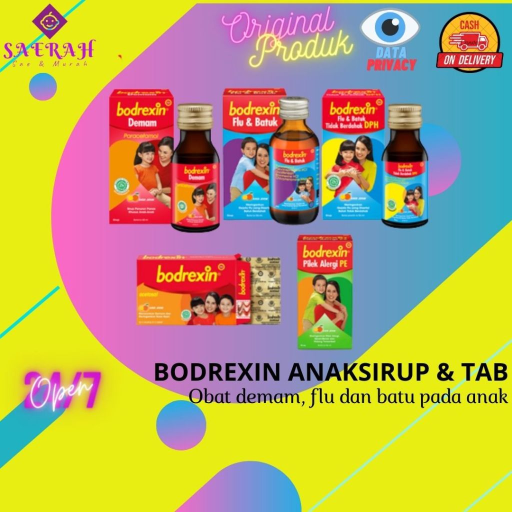 ❤Alesha❤ Bodrexin 16 Tablet | Bodrexin Sirup 60 ml | Bodrexin FB sirup | Obat Demam Anak |Flu dan Ba