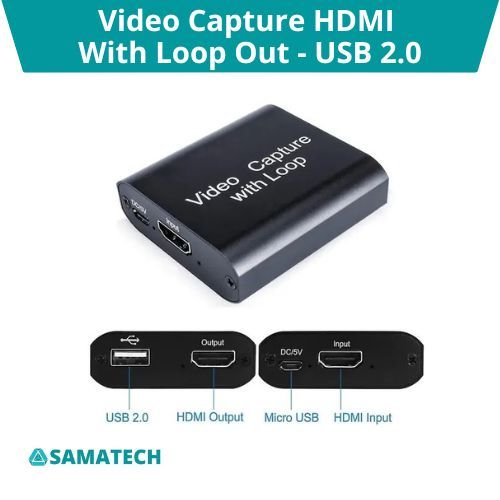 HDMI Video Capture With Loop Out HDMI to USB Converter Full HD 1080p USB 2.0