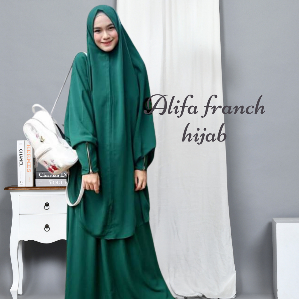 Alifa Set French Zipper Mutiara