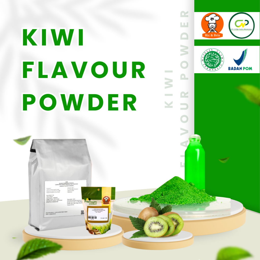 

Kiwi Flavour Powder / Perisa Bubuk Kiwi / Perasa Kiwi Flavor / Perasa Minuman dan Makanan Kiwi / Bubuk Minuman dan Makanan R&B
