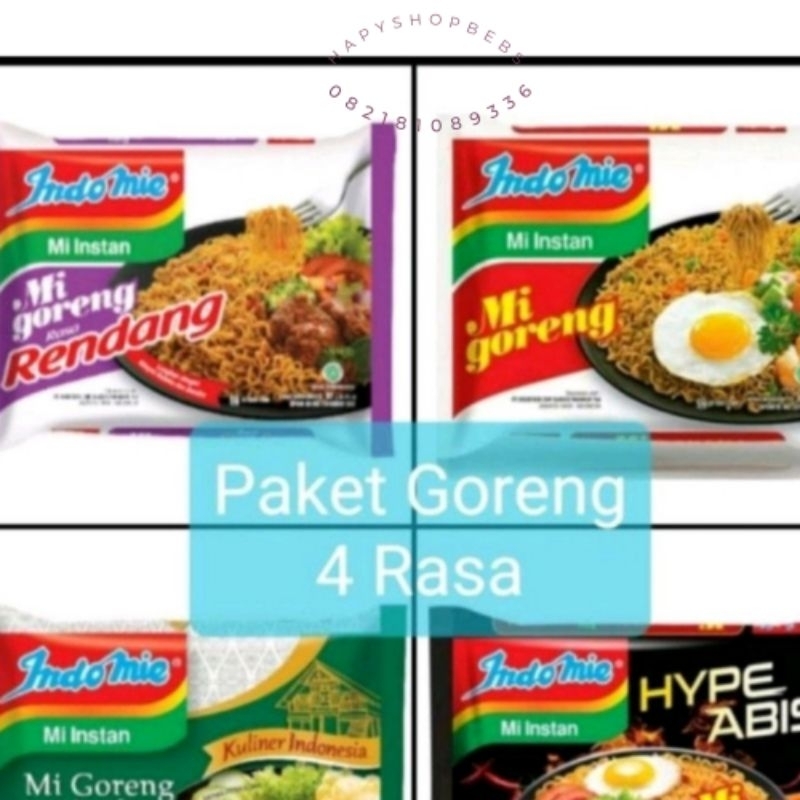 

C- Mi goreng 1 dus 4 varian/Indomie 4 rasa/makanan siap saji/1 dus isi 40 pcs