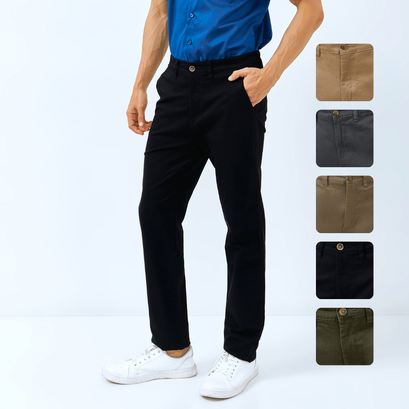 WD & CO.  Celana Pria Chino Panjang  Slimfit Bahan Cotton Twill Stretch | Bahan Melar