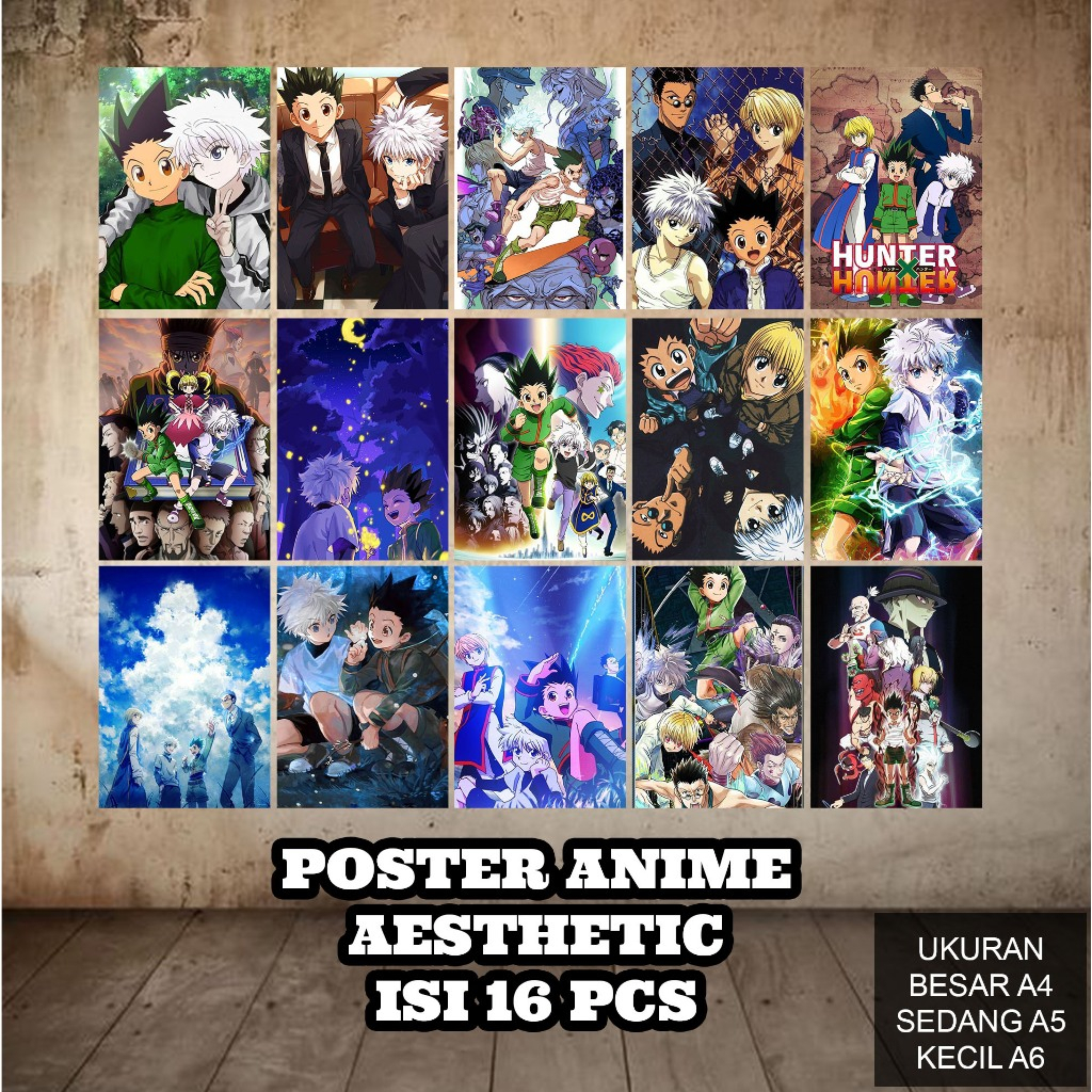 Poster Dinding Tema Kartun Anime Ukuran A4 A5 A6 | Isi 16 PCS Poster Aesthetic  [R43] Poster Kartun