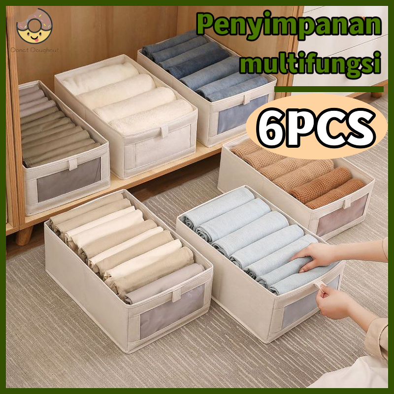 [6PCS]Lipat Kotak Peyimpanan Pakain Serbaguna Storage Lemari Organizer Box