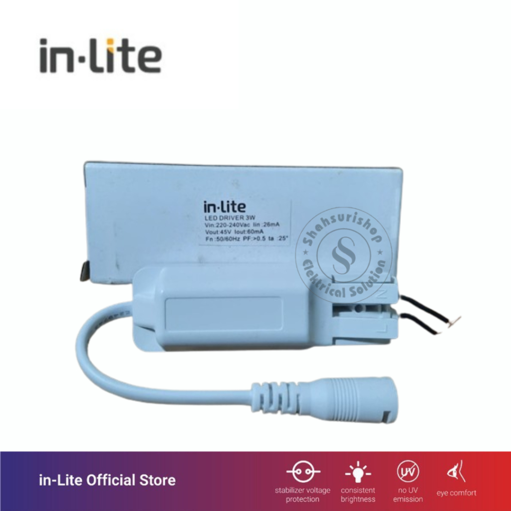 IN-LITE INLITE TRAFO DRIVER PANEL LIGHT DOWNLIGHT 3W INDP-3