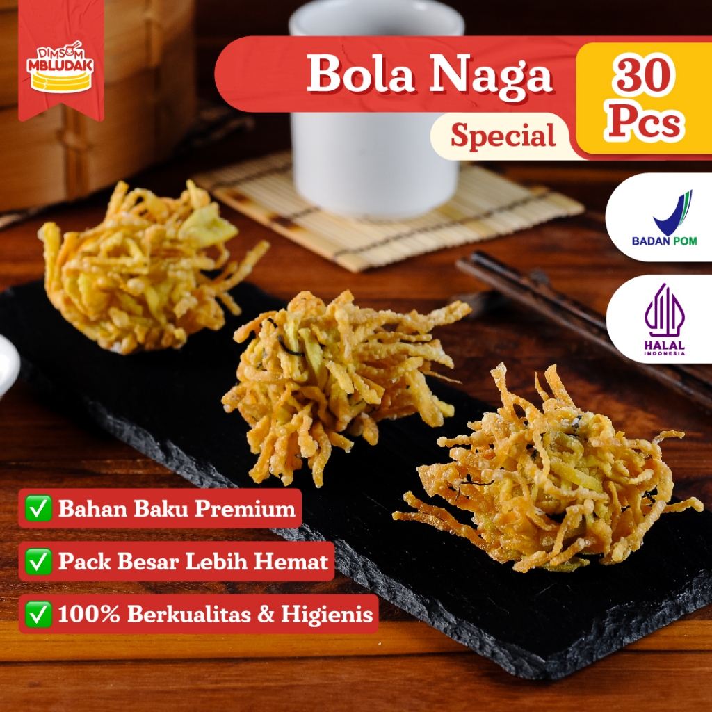 

Dimsum Mbludak Bola Naga Frozen Dimsum Special Halal 30 Pcs