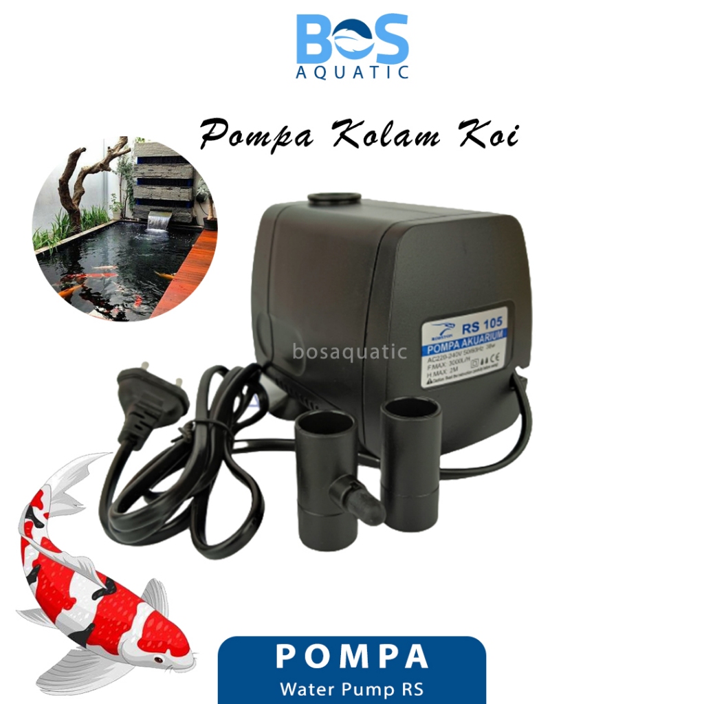Pompa Kolam Ikan Koi - Mesin Air Terjun Celup Low Watt Aquarium Water Pump RS