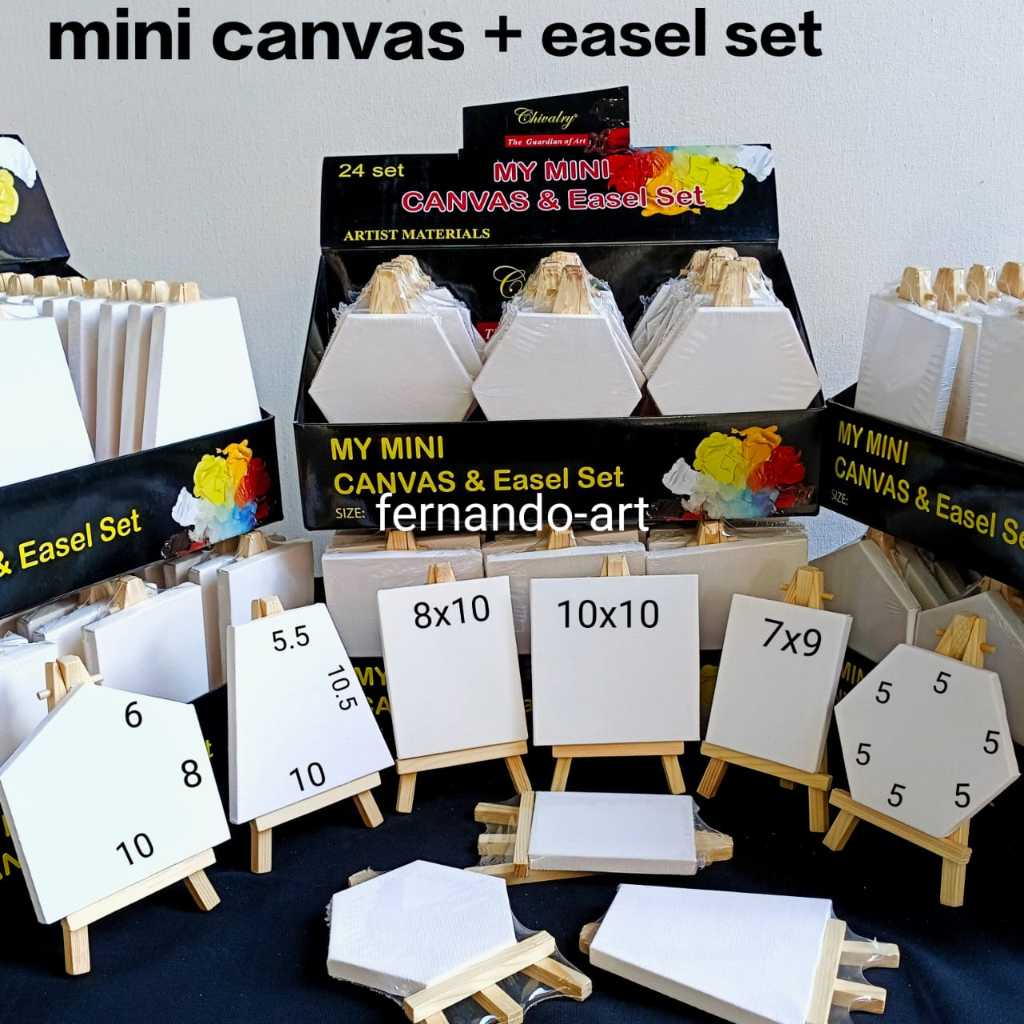 Mini Canvas With Easel  Set / Kanvas Lukis+Easel Mini Set