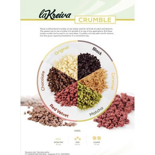 

Kirim Sek@rang La Kreiva Cookie Crumble Fine Topping All Variant 250gr [160]