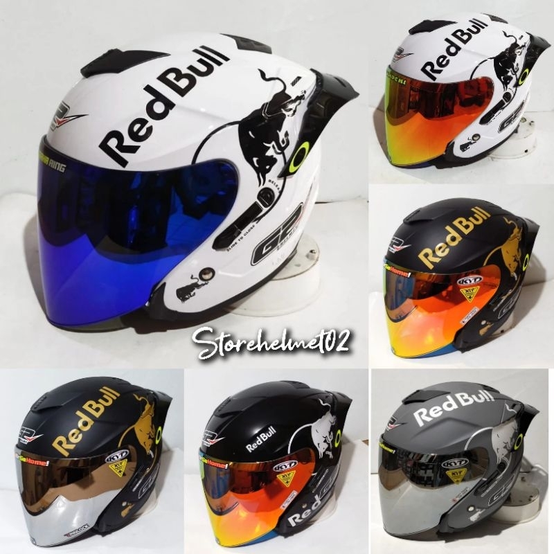 Helm Half Face G2 OPTIMAX Paket Ganteng RedBull
