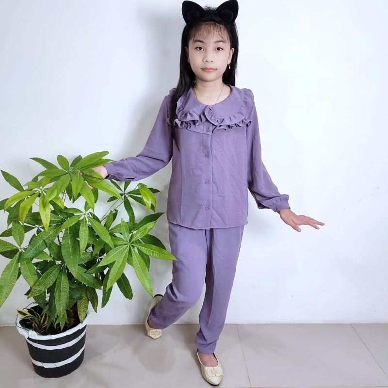 Baju Setelan crinkle Anak Perempuan Usia 8-13 Tahun