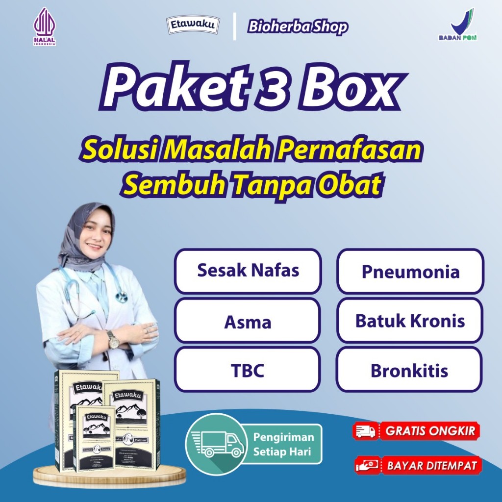 

3 BOX ETAWAKU PLATINUM - SUSU KAMBING ETAWA AMPUH ATASI MASALAH PERNAFASAN SEPERTI ASMA, SESAK NAFAS, TBC, BATUK KRONIS, PNEUMONIA, NYERI DADA SUSU ETAWA UNTUK MENYEHATKAN TULANG DAN SENDI SUSU TERAPI KESEHATAN TERLARIS TERMURAH