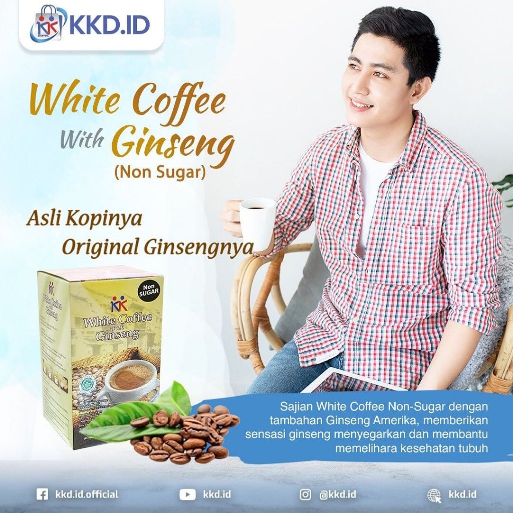 

White Kopi ginseng non sugar kk indonesia coffe gingseng