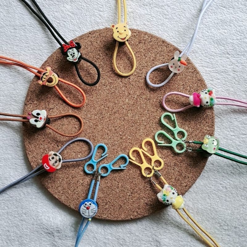 Tali masker 2 in 1 pengait plastik dengan resin strap masker kalung masker