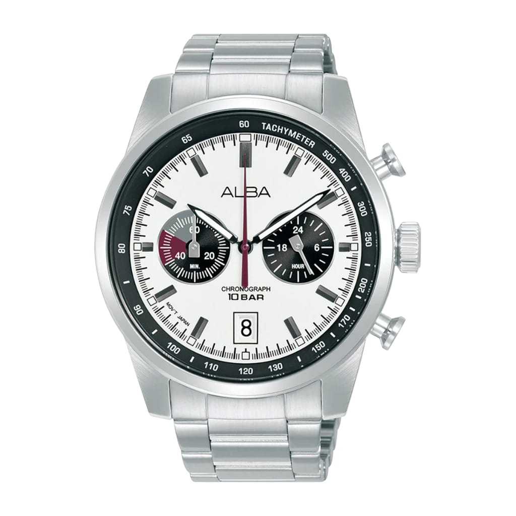 Jam Tangan Pria Alba Signa A4B009X1 Chronograph Original - Stainless Steel - Garansi 1 Tahun