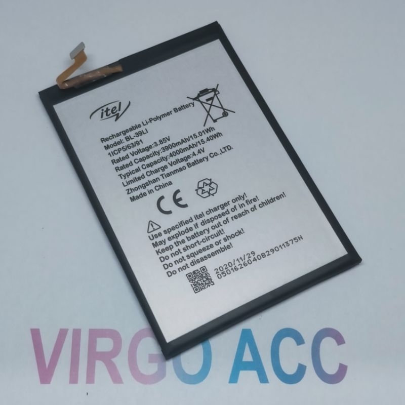 Baterai Batre Battery itel Vision 1 Pro L6005 L6501 L6502 BL-39LI Battery Hp