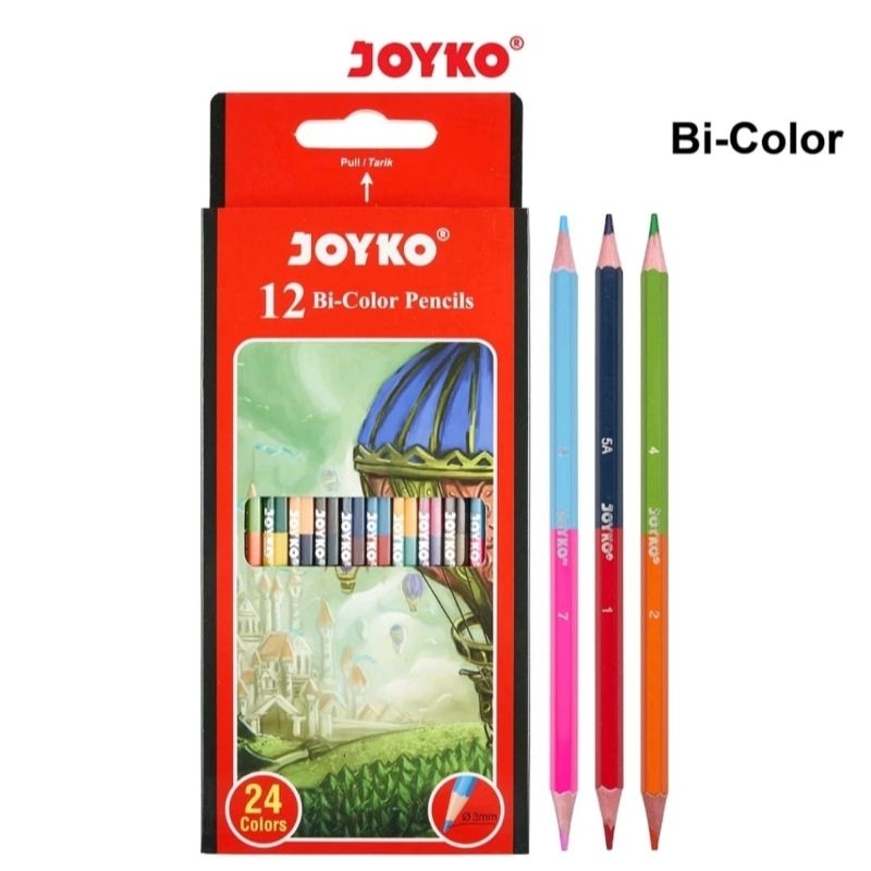 

Pensil Warna Bolak Balik 24 Warna Joyko CP-BI101 Colar pensil 24 Warna