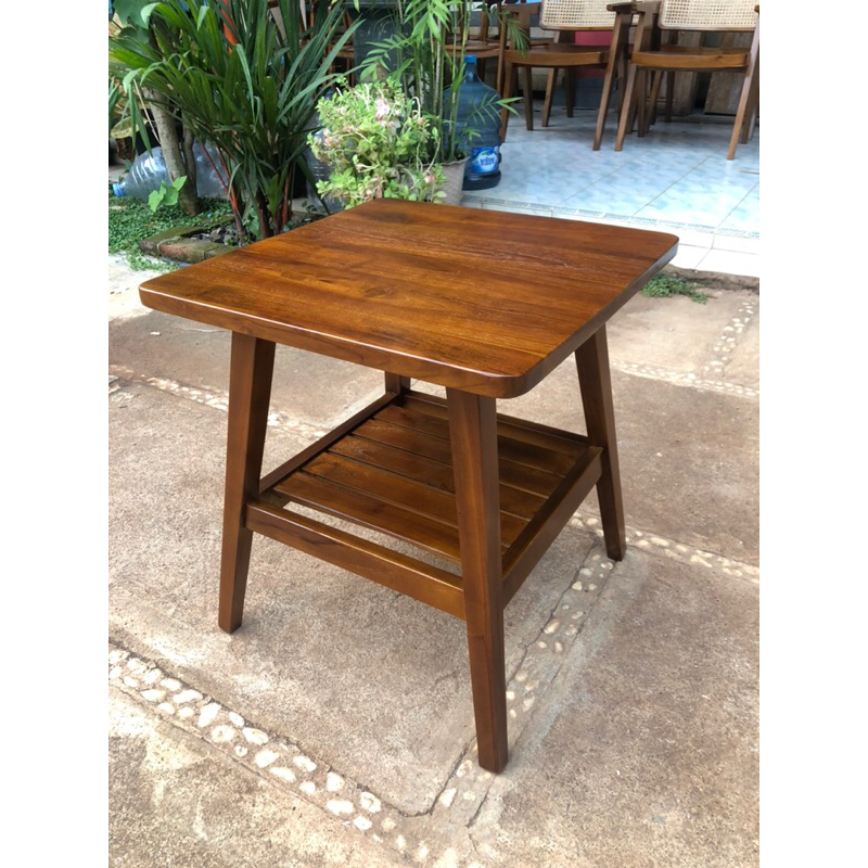 meja teras minimalis meja teras kotak kayu jati