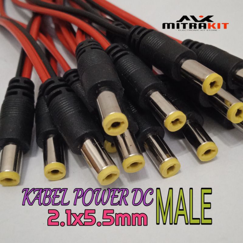 Kabel power DC Male 2.1x5.5mm kabel jack DC male 2.1x5.5mm kabel DC CCTV