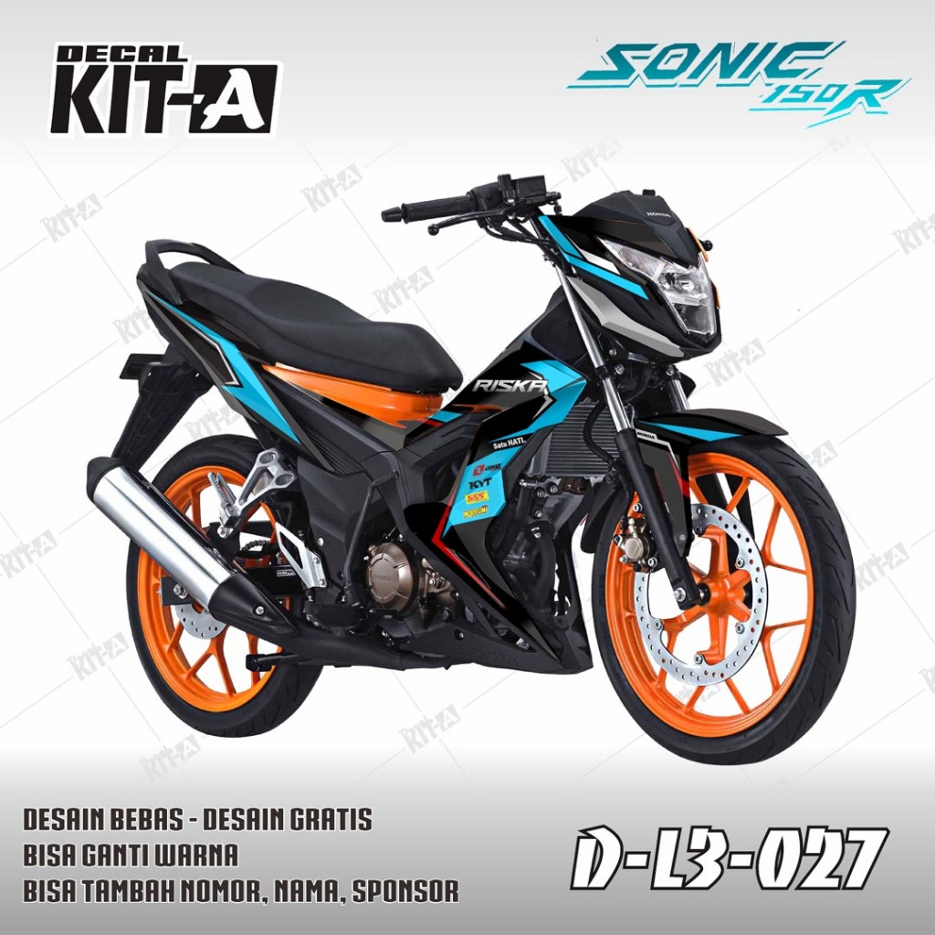Decal Stiker SONIC terbaru Motif SIMPLE GARIS BIRU PUTIH MERAH D-L3-027