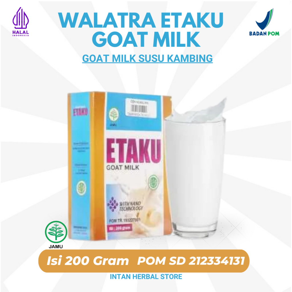 

Susu Etaku - Susu Kambing Etawa Murni Bubuk Walatra Etaku Goat Milk, Susu Kambing Etawa Asli 100% Orginal With Nano Technology