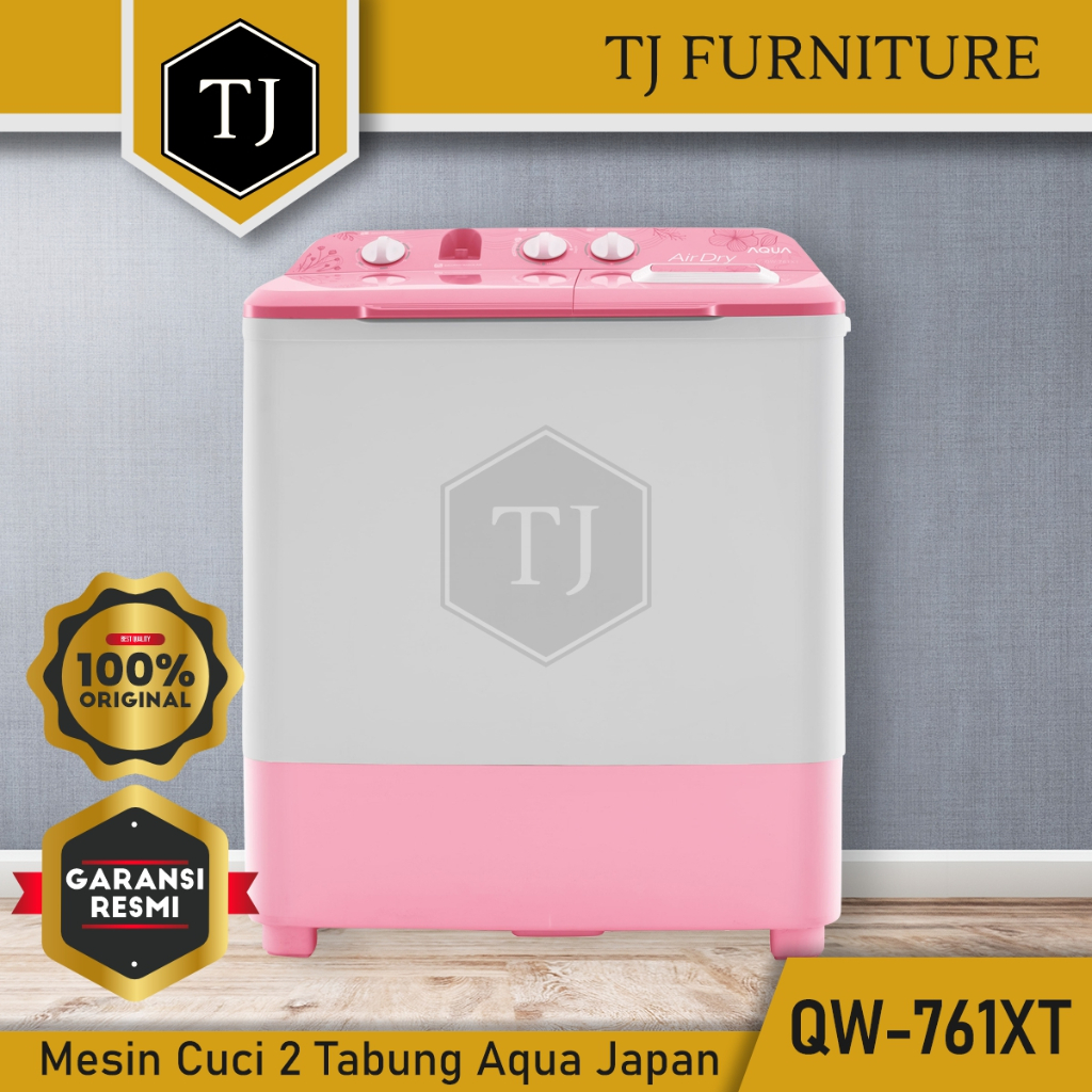AQUA Mesin Cuci 2 Tabung Twin Tube Pengering Baju Hijab Mode Kapasitas 7 kg QW-761XT QW 761XT QW761X