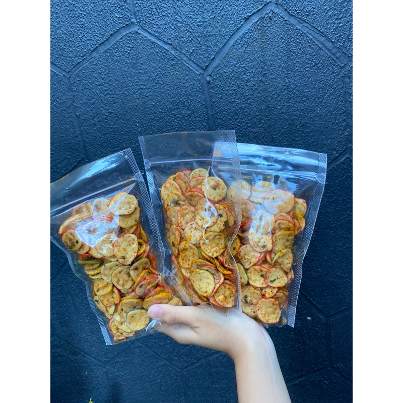 

kerupuk seblak pedas daun jeruk