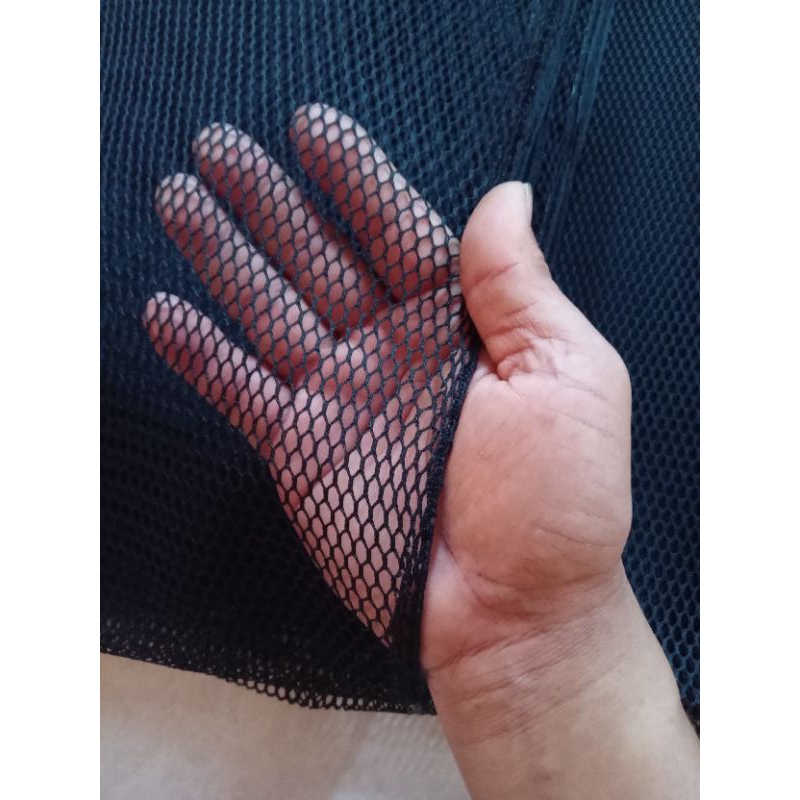 Kain jala/jaring kaku tebal kasar eceran meteran murah warna hitam