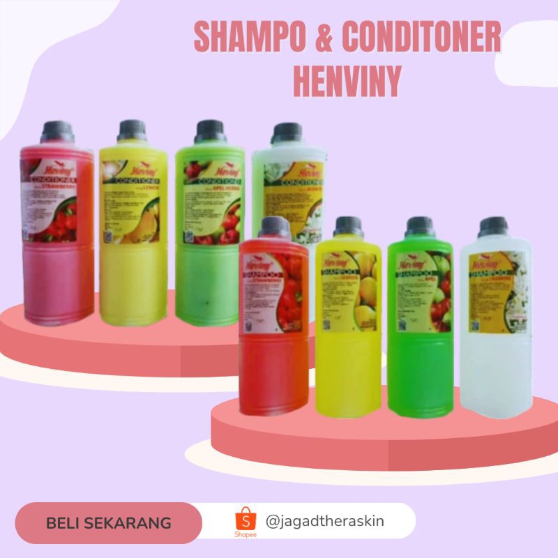(COD)HEVINY SHAMPO | CONDITIONER | 1 LITER | LEMON | STARAWBERRY JASMINE | APEL