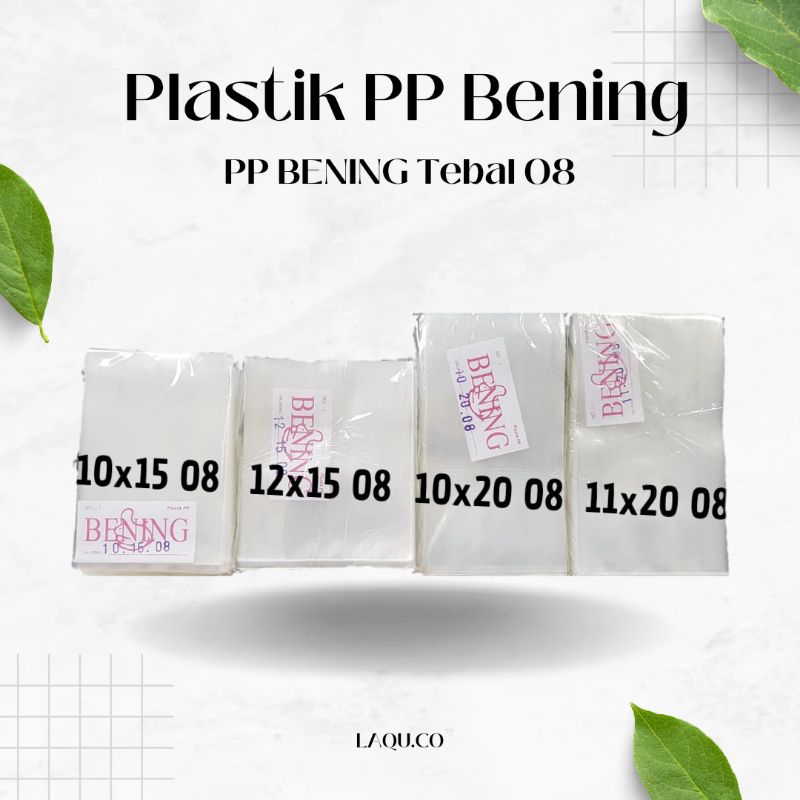 Plastik PP bening tebal 08 10x15 12x15 10x20 11x20  Kemasan makanan