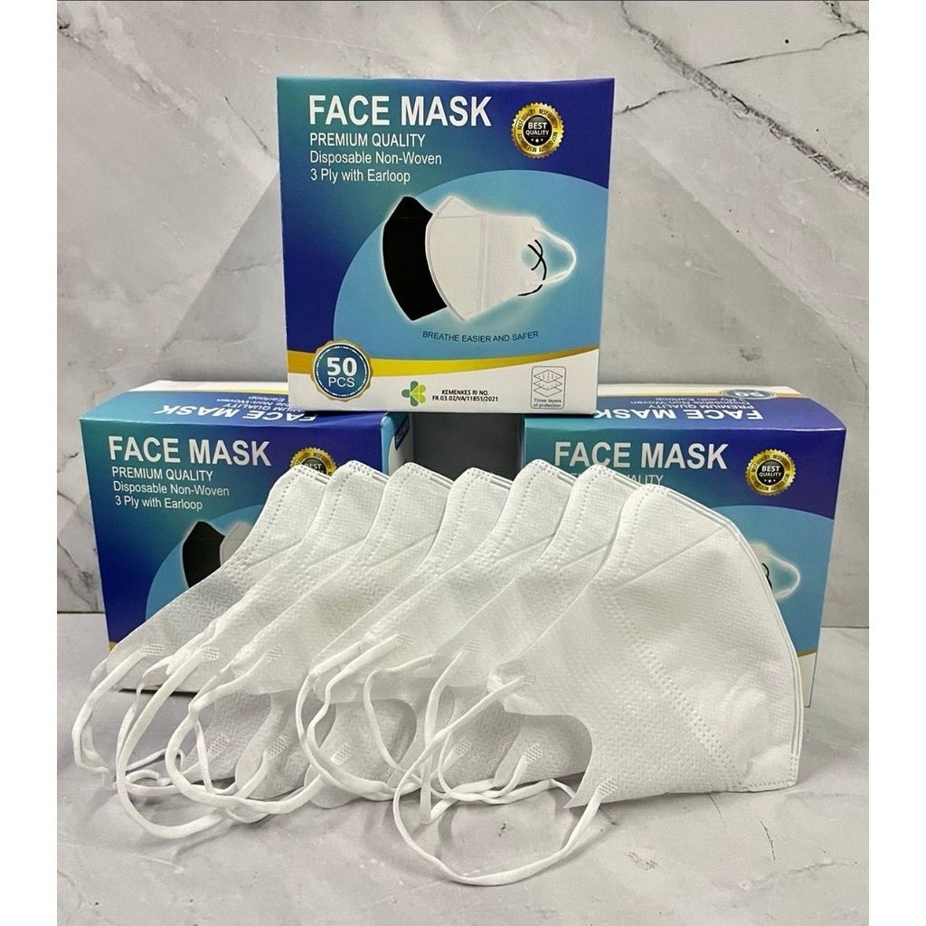 Denpasar Masker Duckbill Earloop 3 Ply Face Mask (50 pcs/Box)