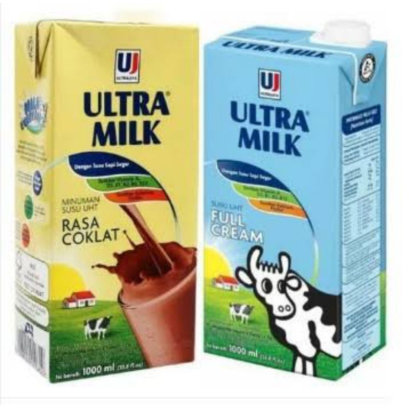 

Ultra Milk UHT Full Cream Putih dan Cokelat 1000ml